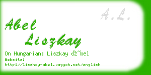 abel liszkay business card